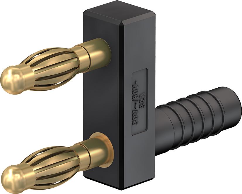 4 mm connecting plug black