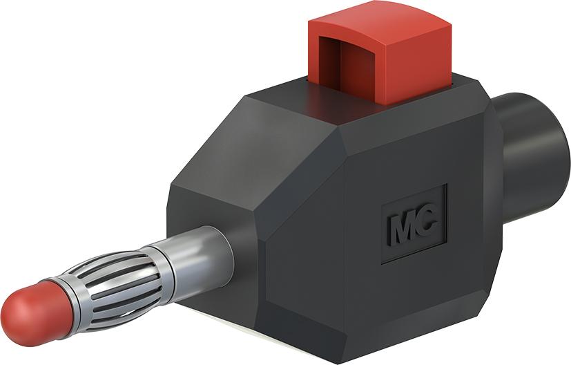 4 mm clip-on plug black