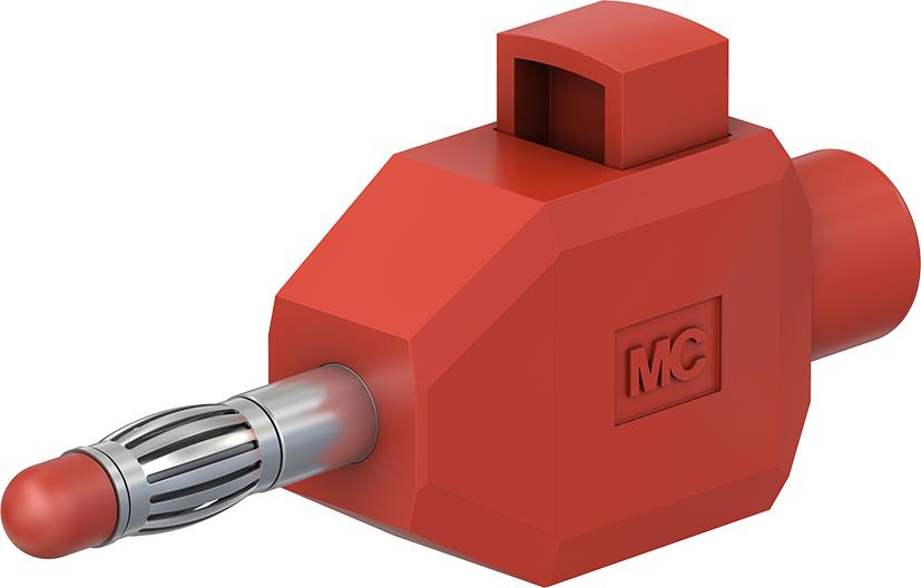 4 mm clip-on plug red