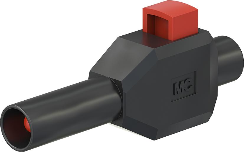 4 mm safety clip-on plug black
