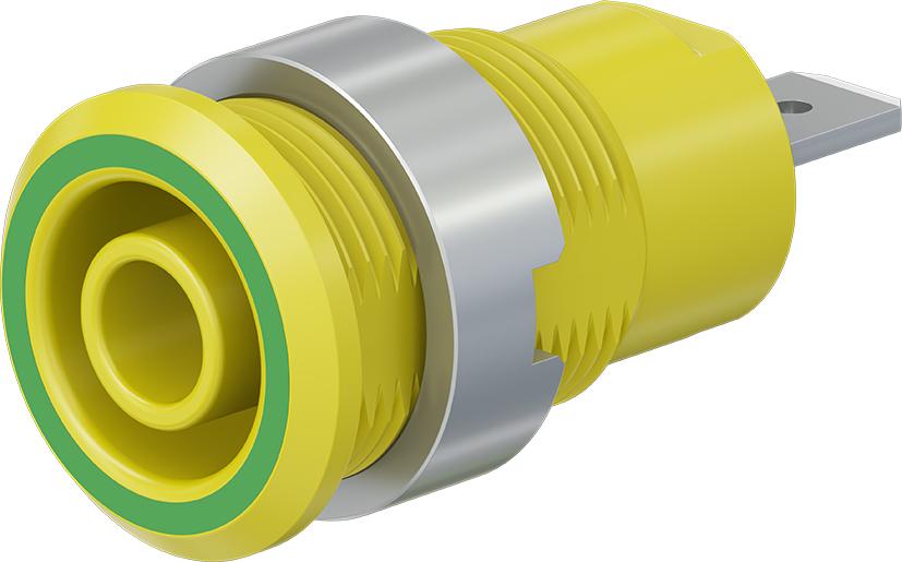 4 mm safety socket green/yellow