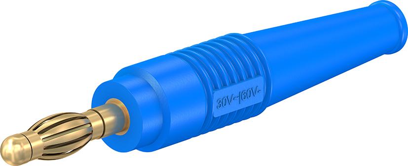 4 mm in-line plug blue