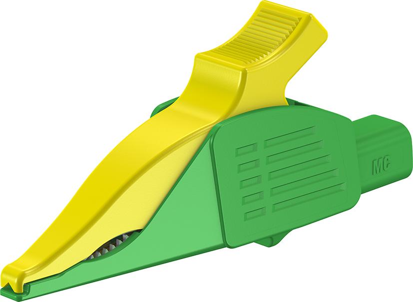 4 mm test clip dolphin green/yellow