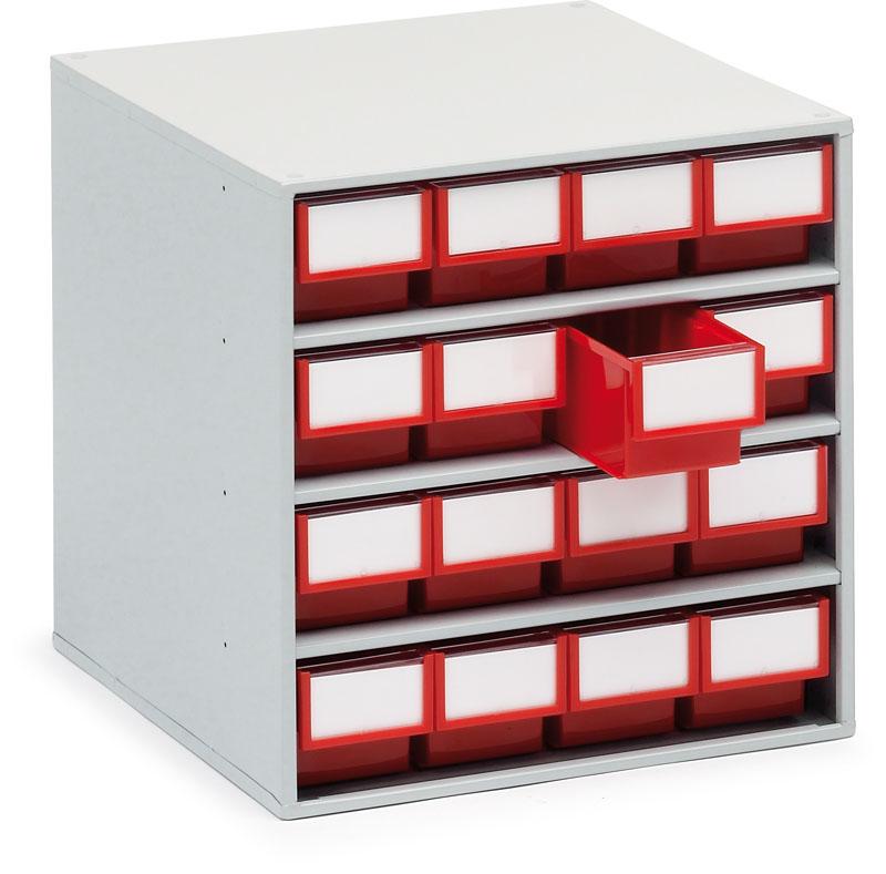 Storage bin cabinet 400x400x395, red