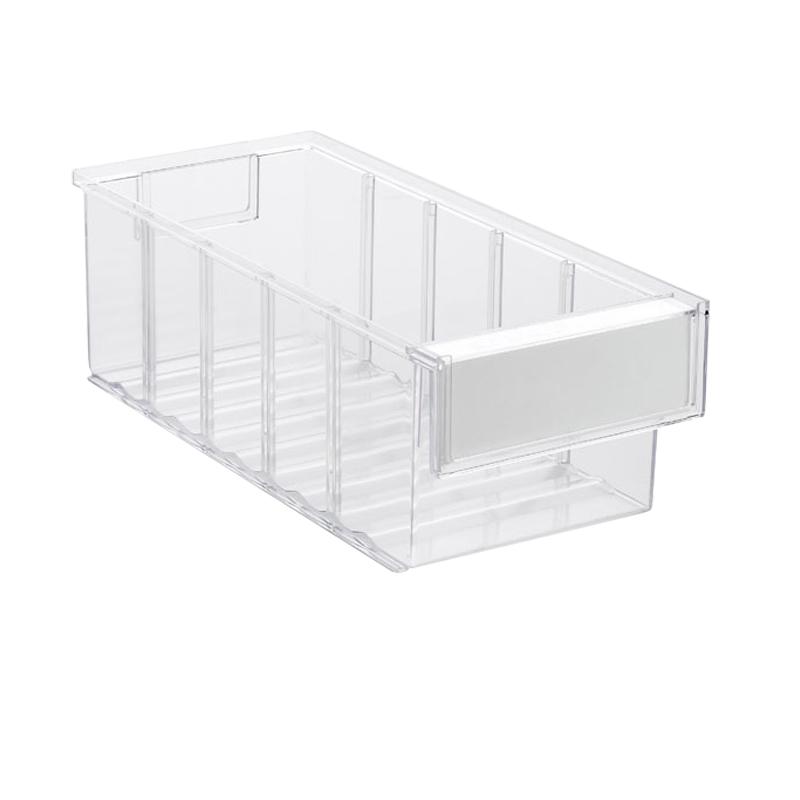 Shelf bin 132x300x100 Crystal clear