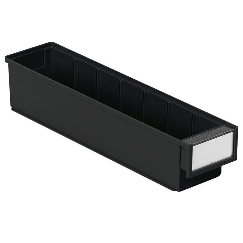 Shelf bin 92x400x82 Black ESD
