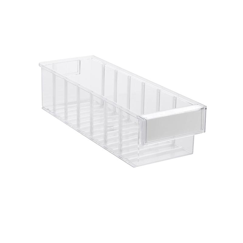 Shelf bin 132x400x100 Crystal clear