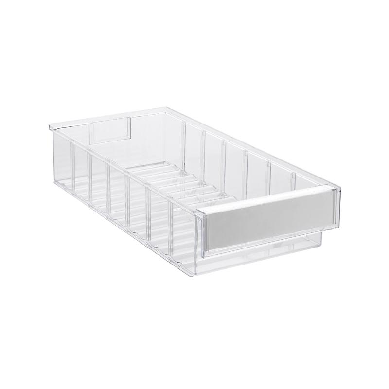 Shelf bin 186x400x82 Crystal clear