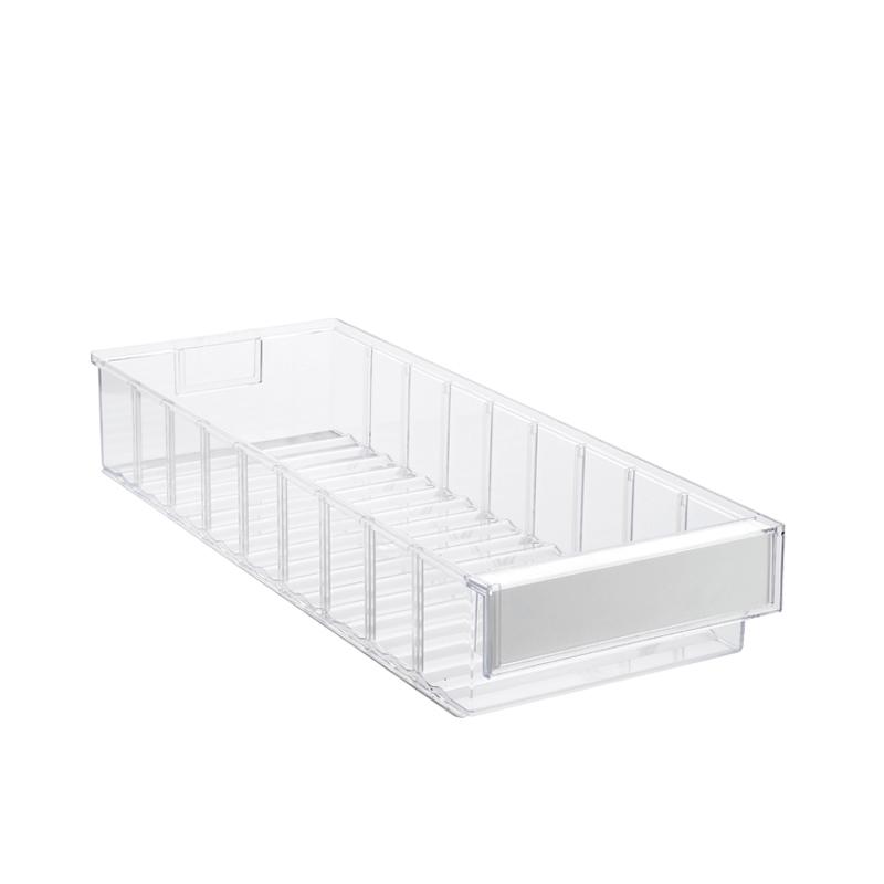 Shelf bin 186x500x82 Crystal clear