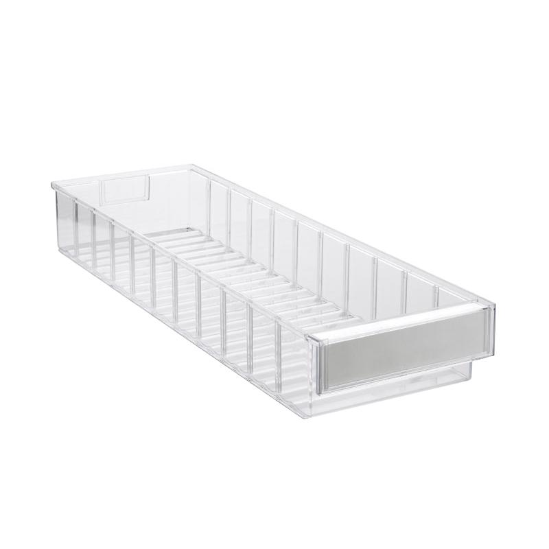 Shelf bin 186x600x82 Crystal clear