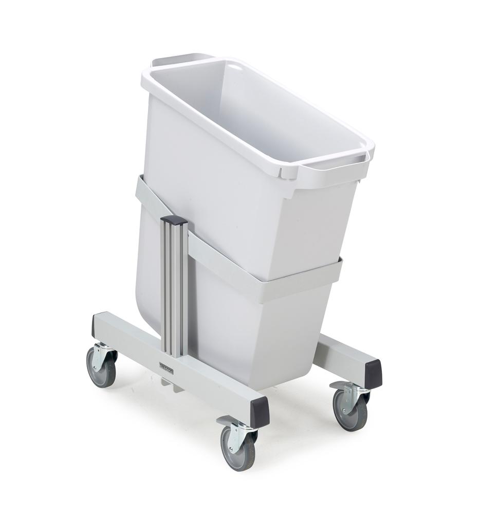 Recycling material trolley with one wastebin