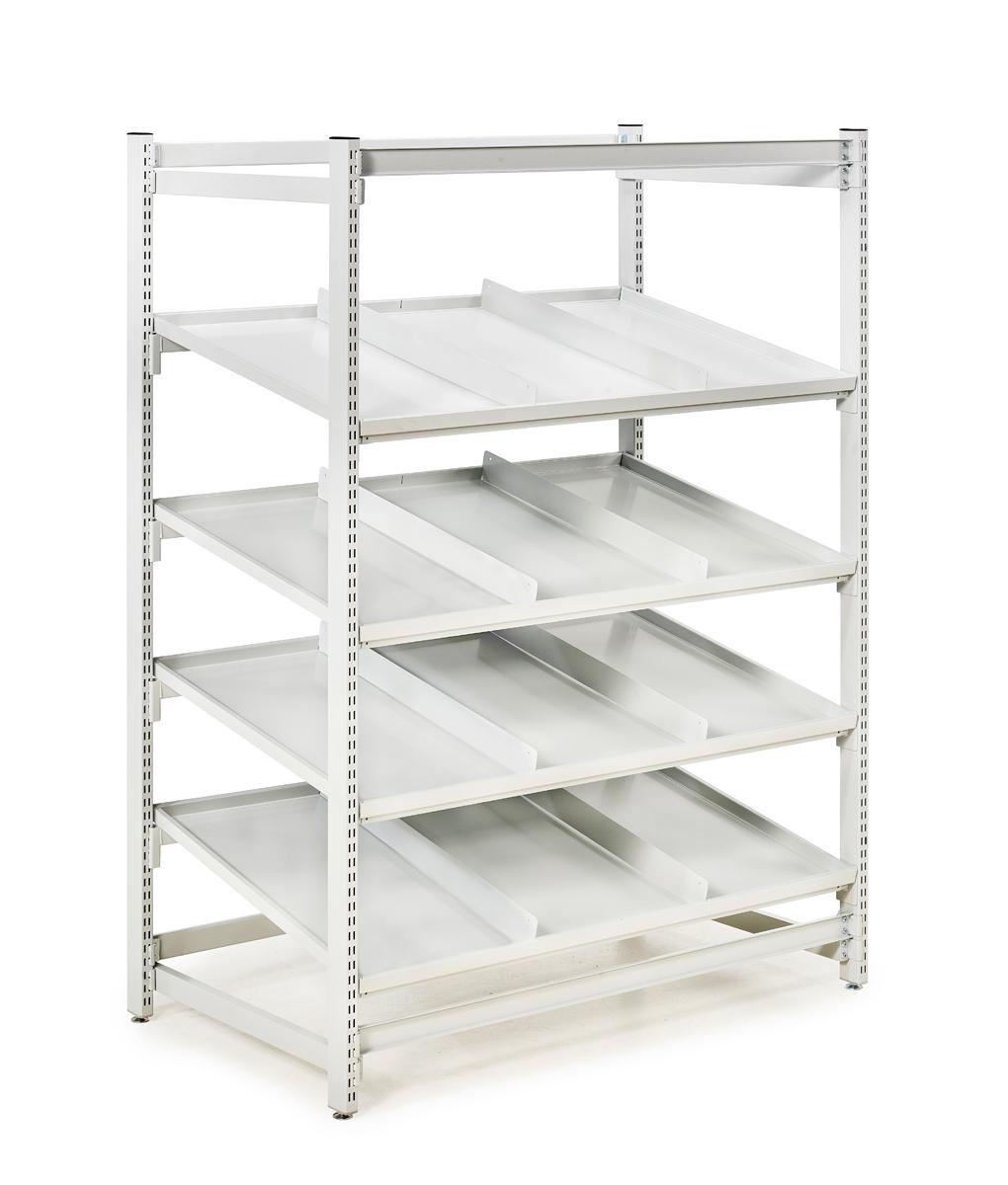 Treston FiFo Flow Rack M1350, steel shelves 4 pcs