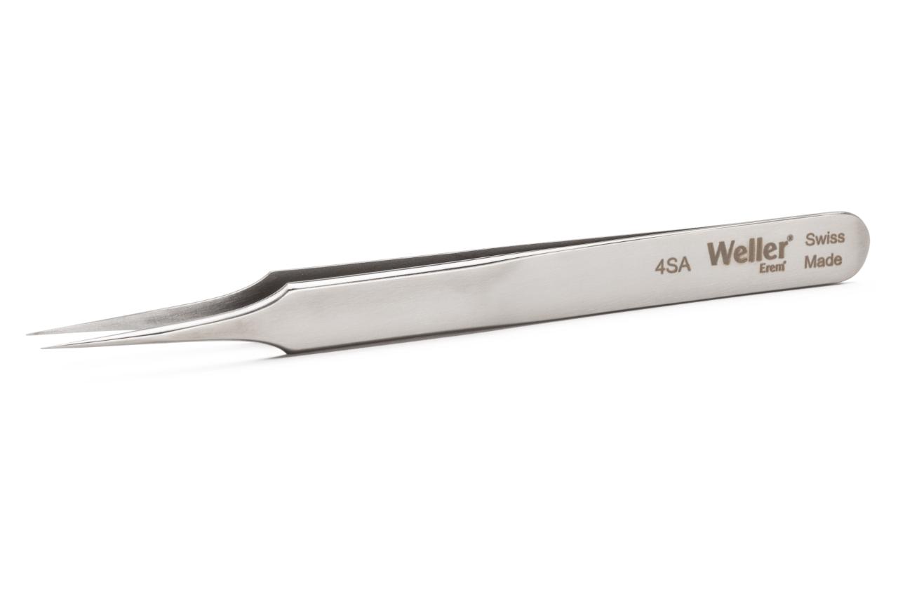 Precision tweezers with very pointed tips.