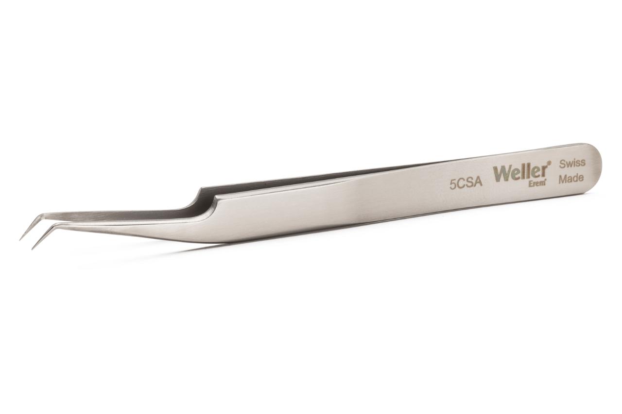 Precision tweezers, curved 30°, relieved.