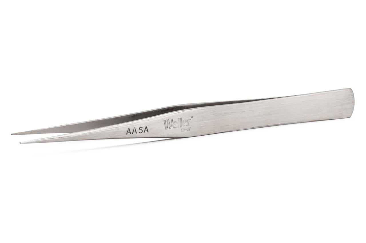 Precision tweezers with fine but robust tips for standard applications.