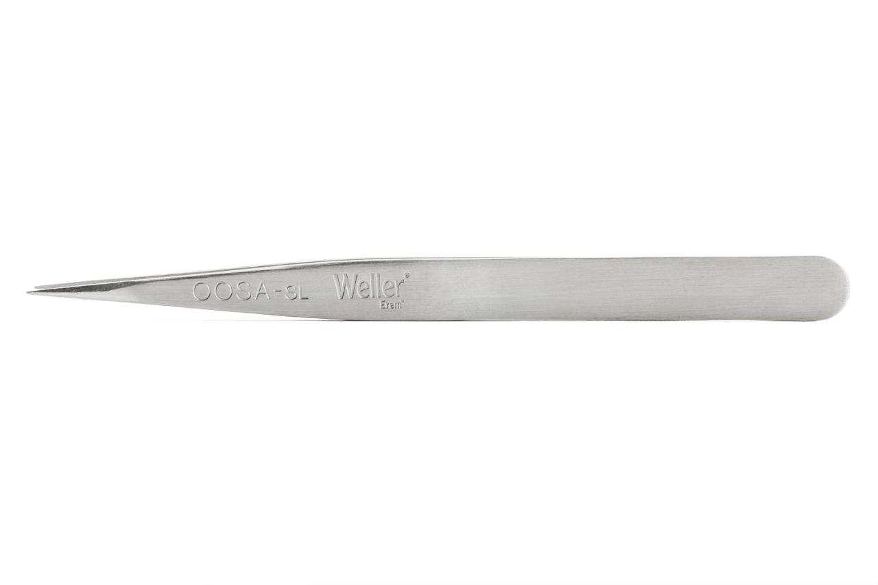 Precision tweezers with pointed tips. Very robust