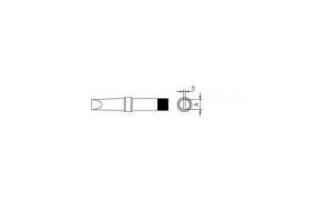 PT D9 Soldering Tip Chisel 425°C, 5,6 mm for TCPS, TCP 12, TCP 24, TCP 42 and FE 50M Soldering Iron <br />Width A : 5,6 mm<br />Thickness B : 1,2 mm<br />