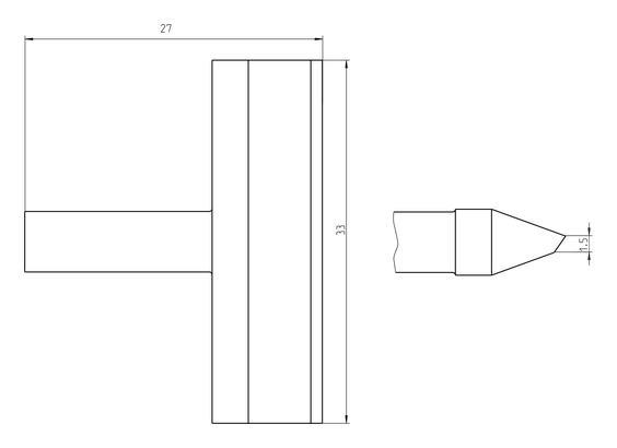 RT Ultra Soldering tip, blade 33.0 mm, MIL-SPEC