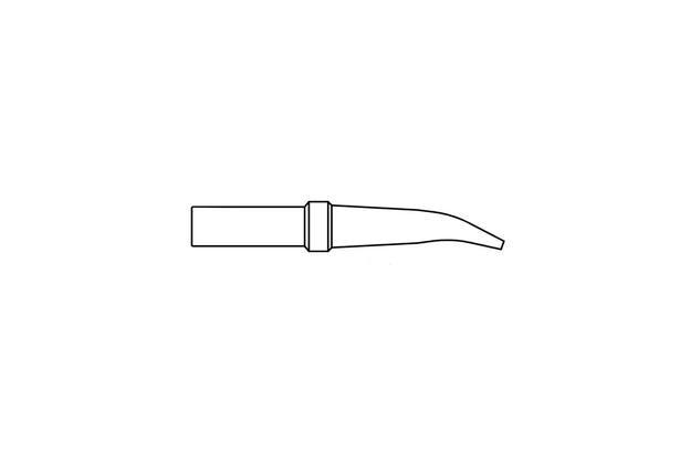 PT MX7 Soldering Tip Chisel Bent, One Side Wettable 370°C, 3,2 mm for TCPS, TCP 12, TCP 24, TCP 42 and FE 50M Soldering Iron <br />Width A : 3,2 mm<br />Thickness B : 1,2 mm<br />