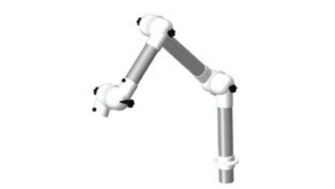 Suction arm 3 links for table mounting white; 1620 mm