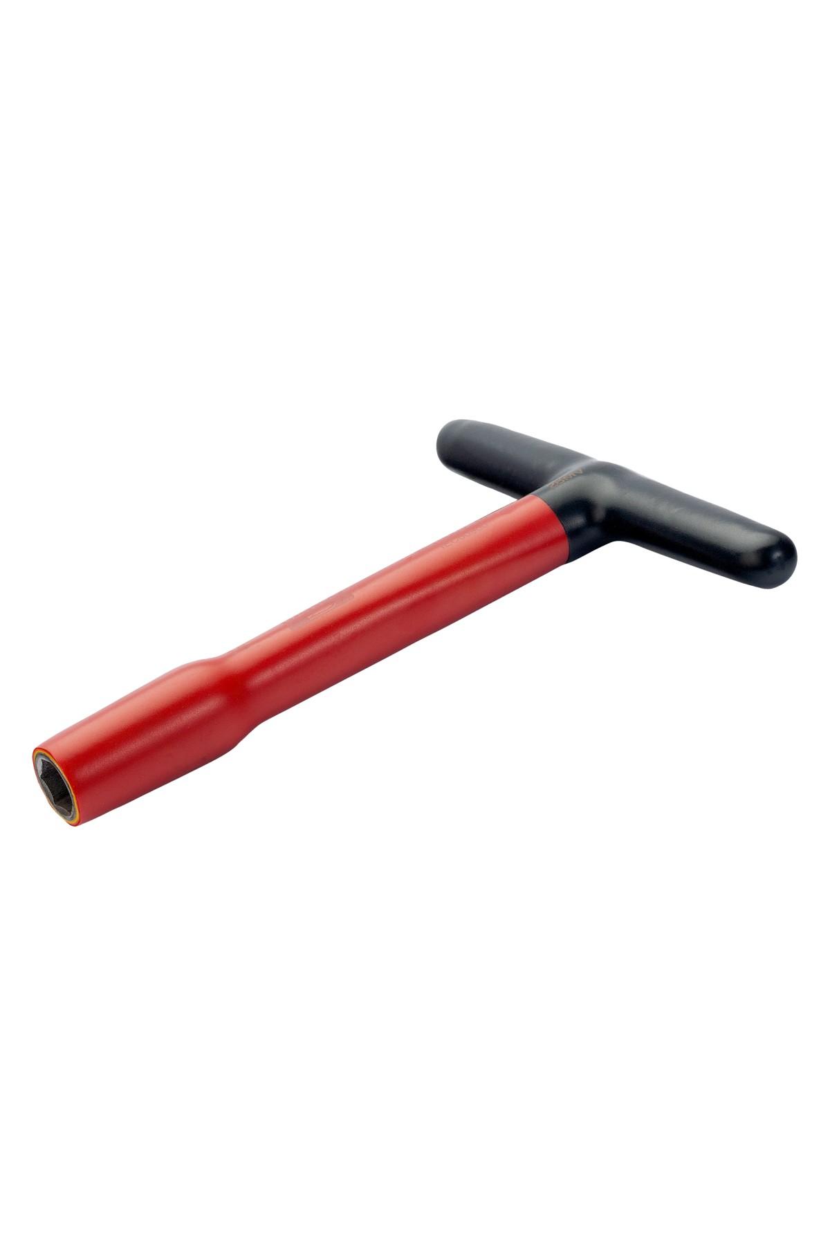 VDE-Insulated socket wrench with t-handle 10mm