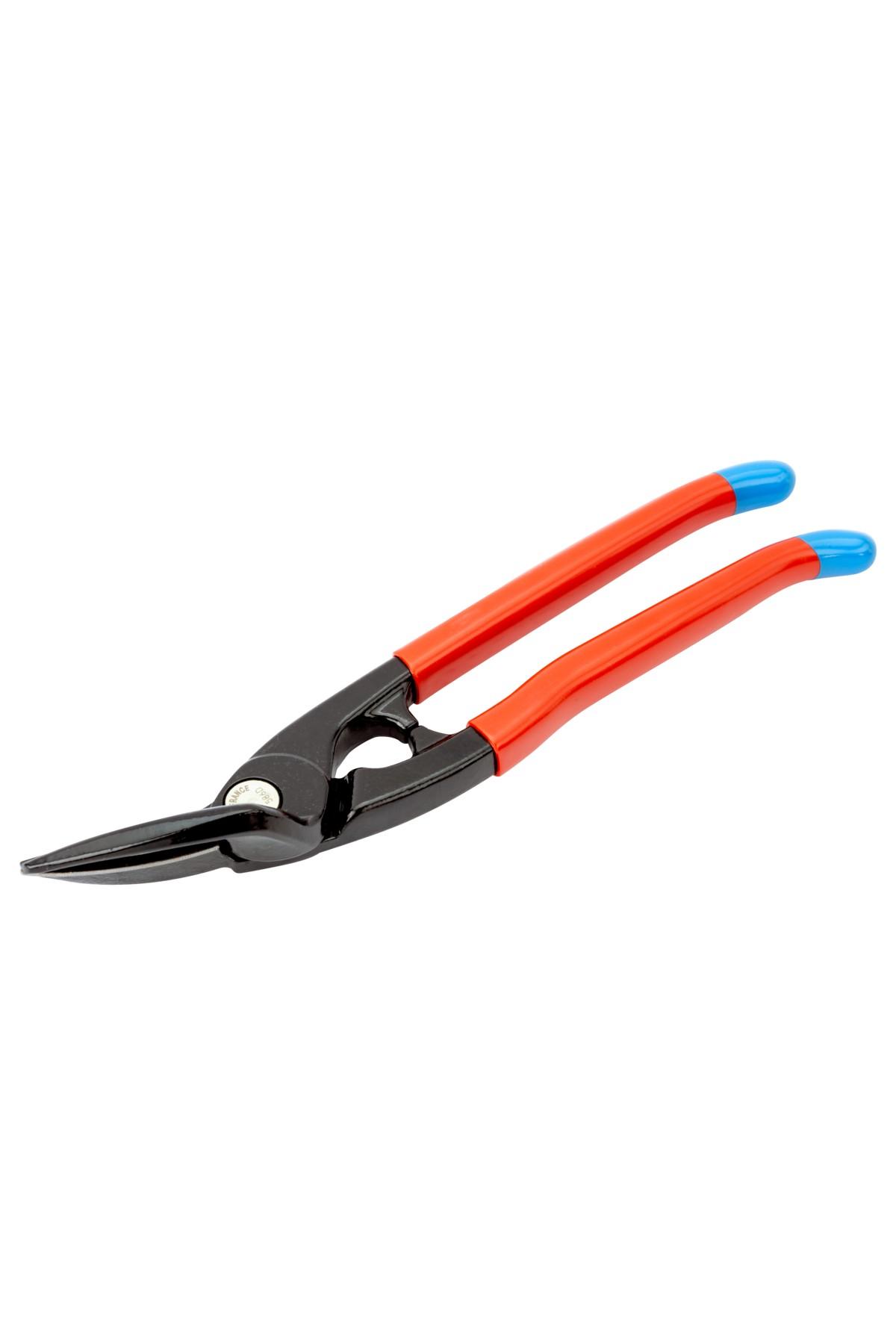 Sheet metal shears with induction-hardened blades, for straight and left-hand cuts