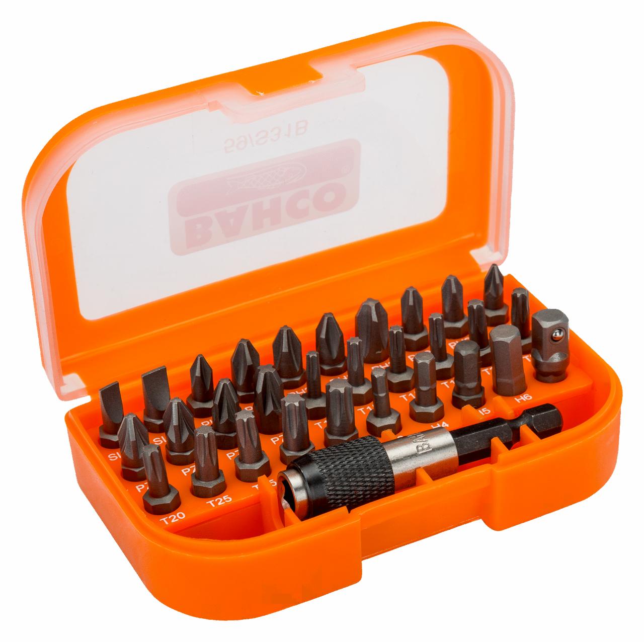 1/4 bit set straight slot/Phillips/Pozidriv/TORX®/hex screws - 31 pieces