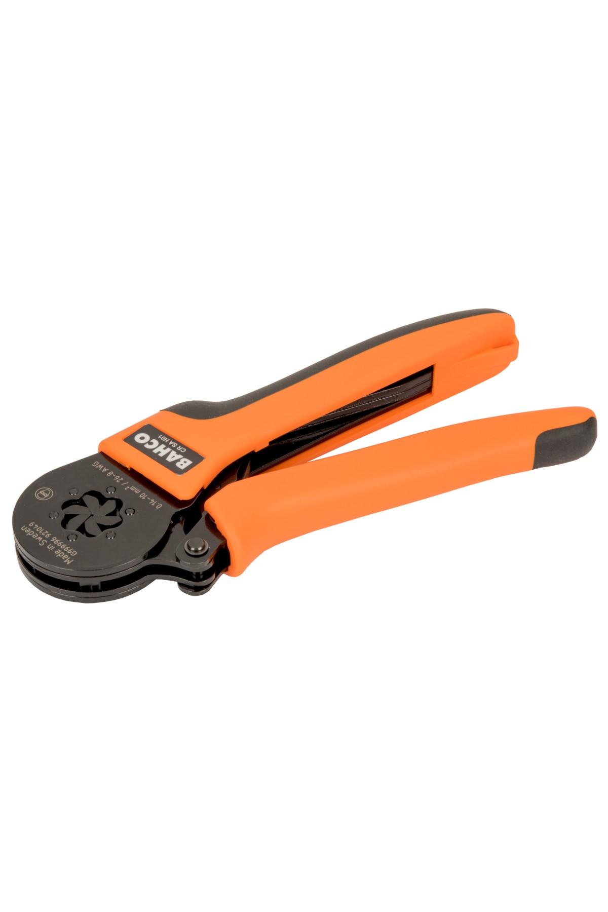 Crimping pliers with self-adjusting jaws - Hexagonal profile