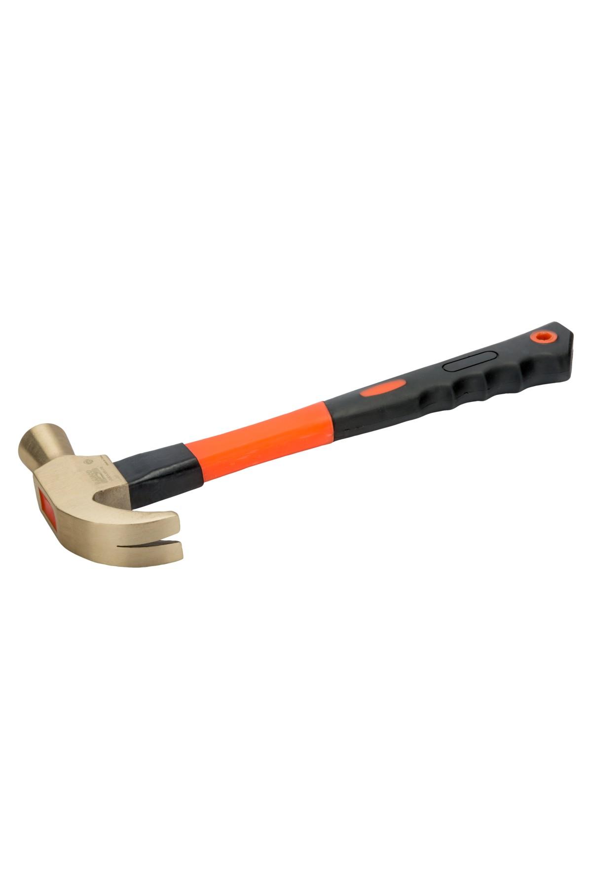 Spark-free slot hammer with head 500g in aluminium-bronze and fiberglass shaft