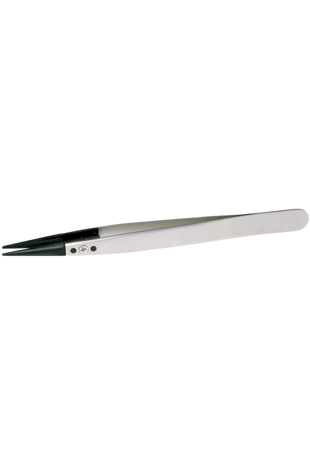 Lindström tweezers antimagnetic in stainless steel with replaceable carbon fiber tips 130mm