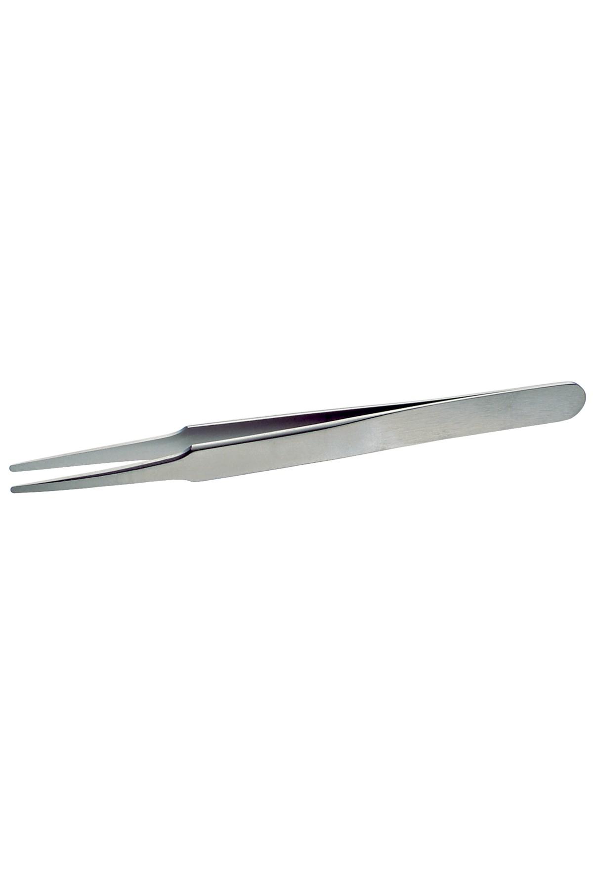 Lindström tweezers antimagnetic in stainless steel high precision with flat round tips 118mm