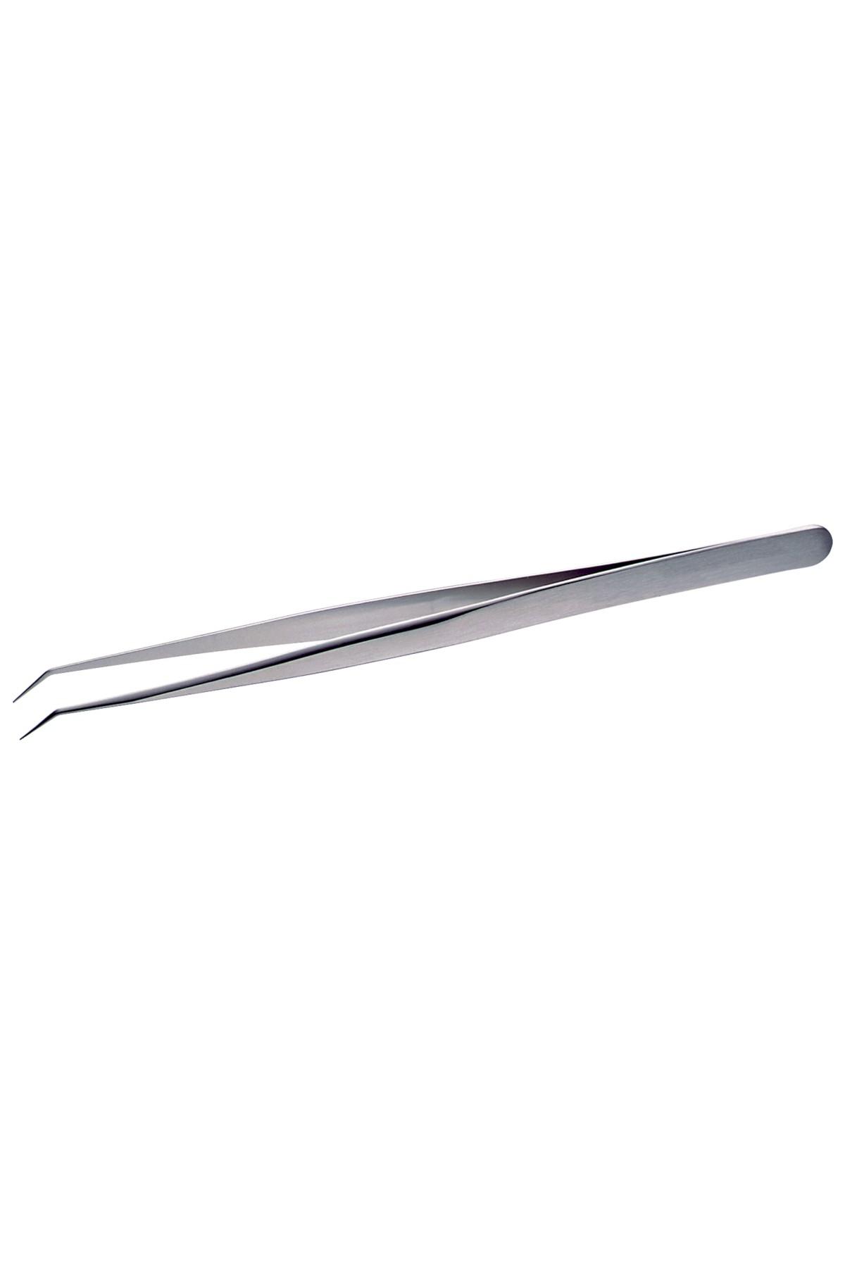 Lindström tweezers antimagnetic in stainless steel high precision with long and fine bent tips 140mm