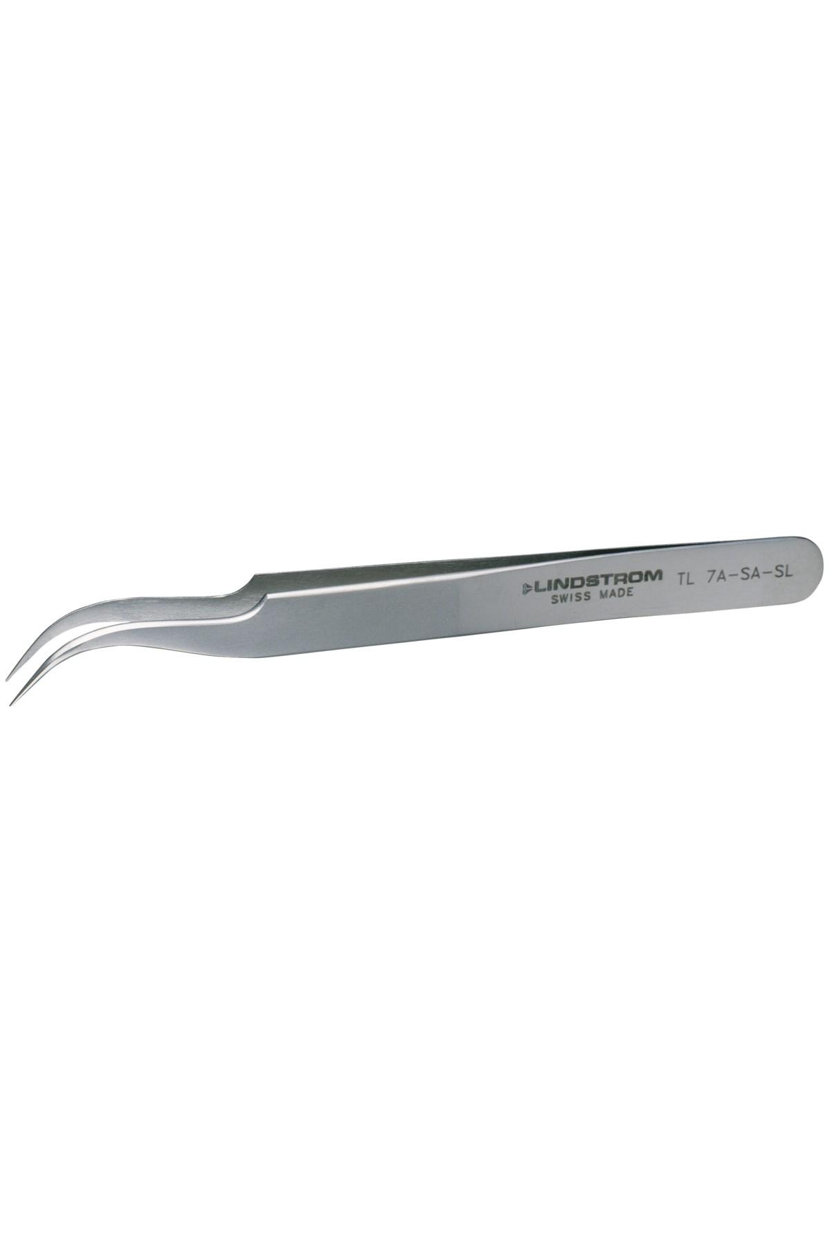 Lindström tweezers antimagnetic in stainless steel high precision with extra fine and bent tips 120mm