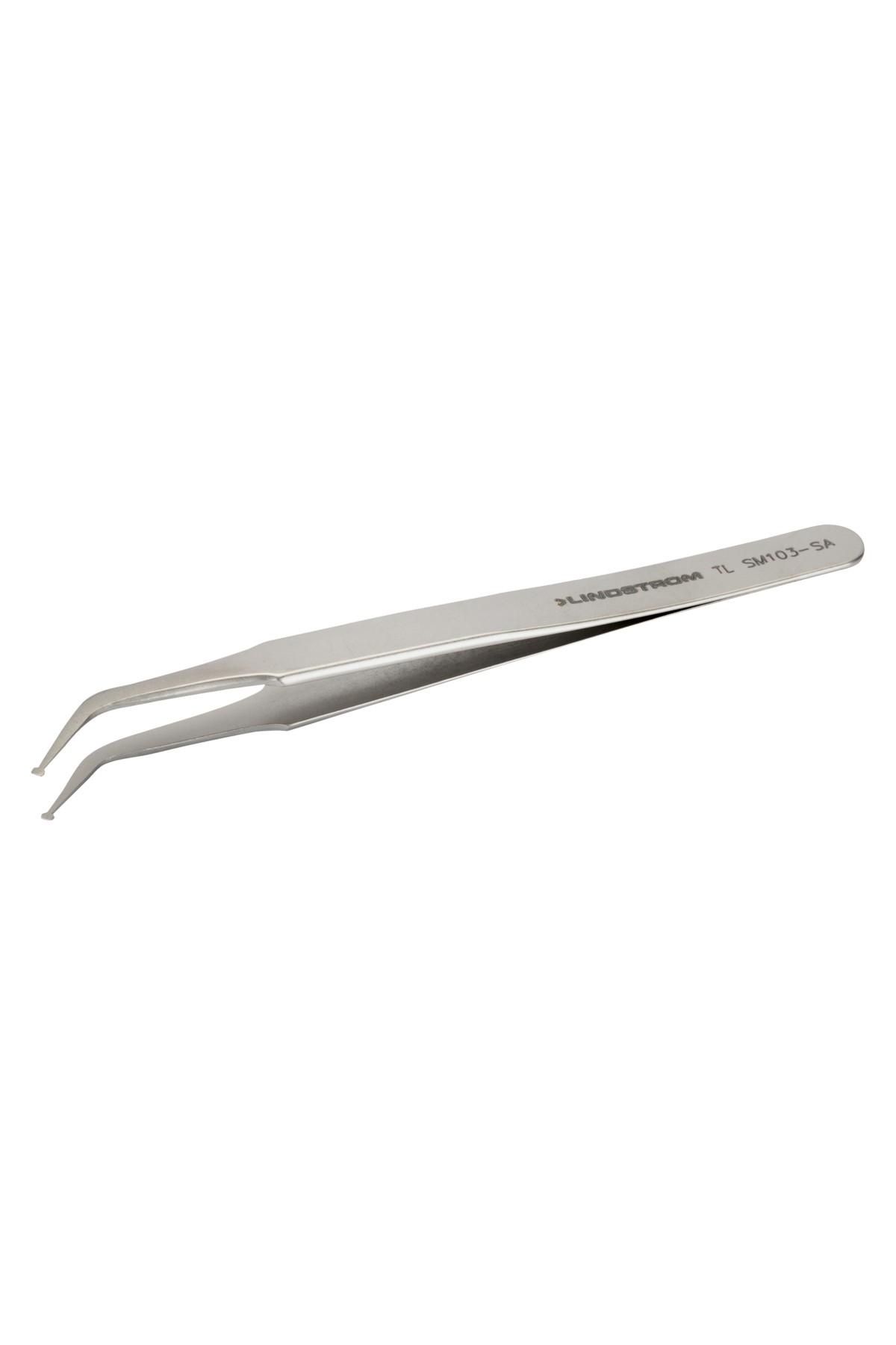 Lindström SMD tweezers antimagnetic in stainless steel high precision with grip angle of 45° 115MM