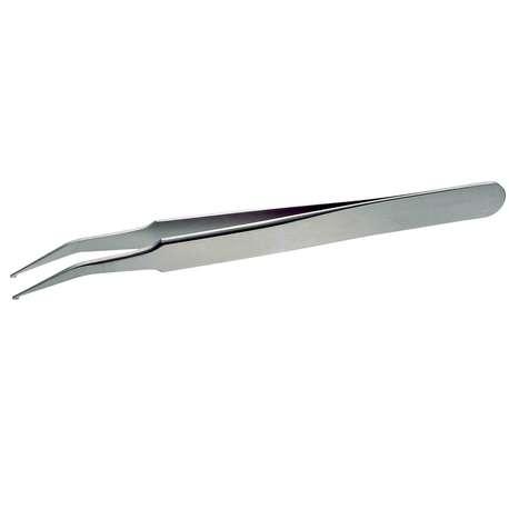 Lindström stainless steel SMD tweezers 120mm with 20° angled square tips for placement of SOT