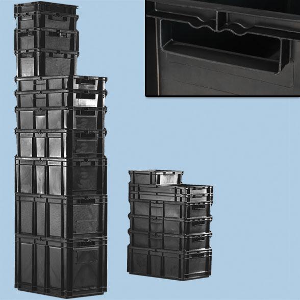 BJZ H-18S-64150-O storage box Black Rectangular Polypropylene (PP)
