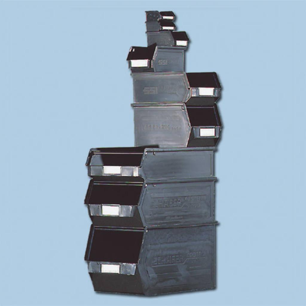 BJZ H-197-6054 storage box Black Rectangular Polypropylene (PP)