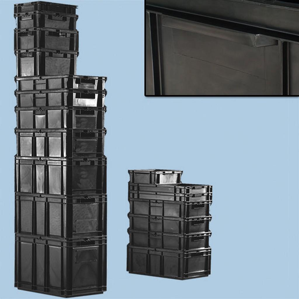 BJZ H-18S-64075 storage box Black Rectangular Polypropylene (PP)