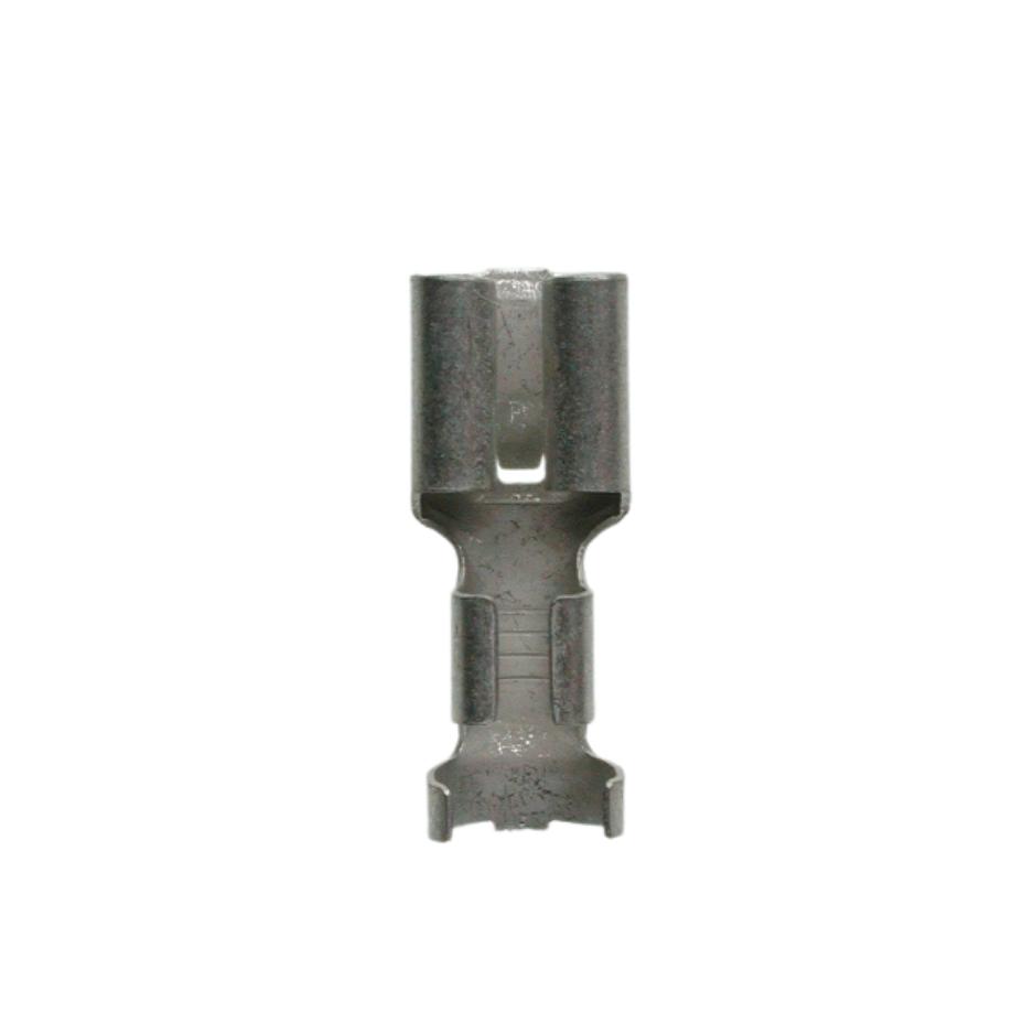 Flat plug female w / locking pin uninsulated 6.3x0.8 tinned 4-6mm² DIN46340