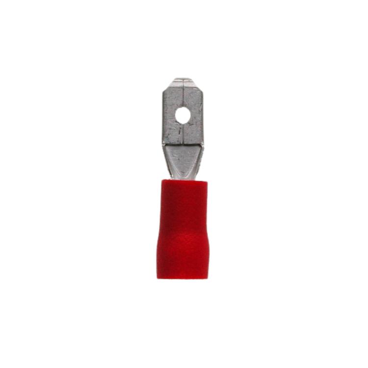 Flat plug insulated male red 0.5-1.5mm²-4.8x0.8mm