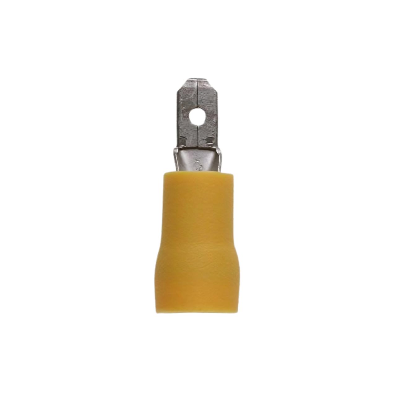 Flat plug insulated male yellow 4-6mm²-4.8x0.8mm