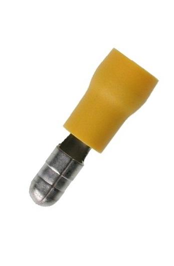 Round plug insulated male yellow 4-6mm²-Ø5mm