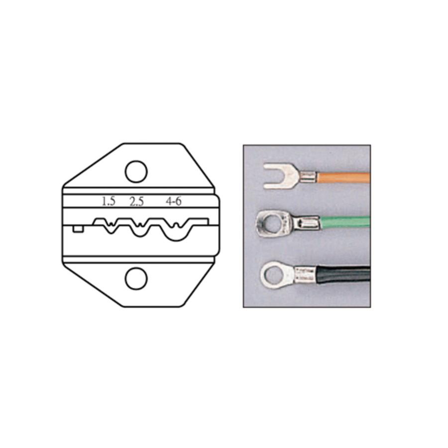 Press die for uninsulated cable lugs 0.5-6mm² t / K10C