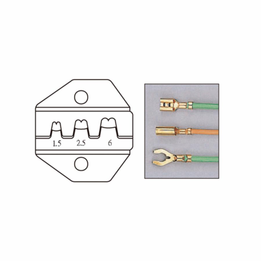 Press die for uninsulated flat connectors 0.5-6.0 mm² Roll-pressing t / K10C