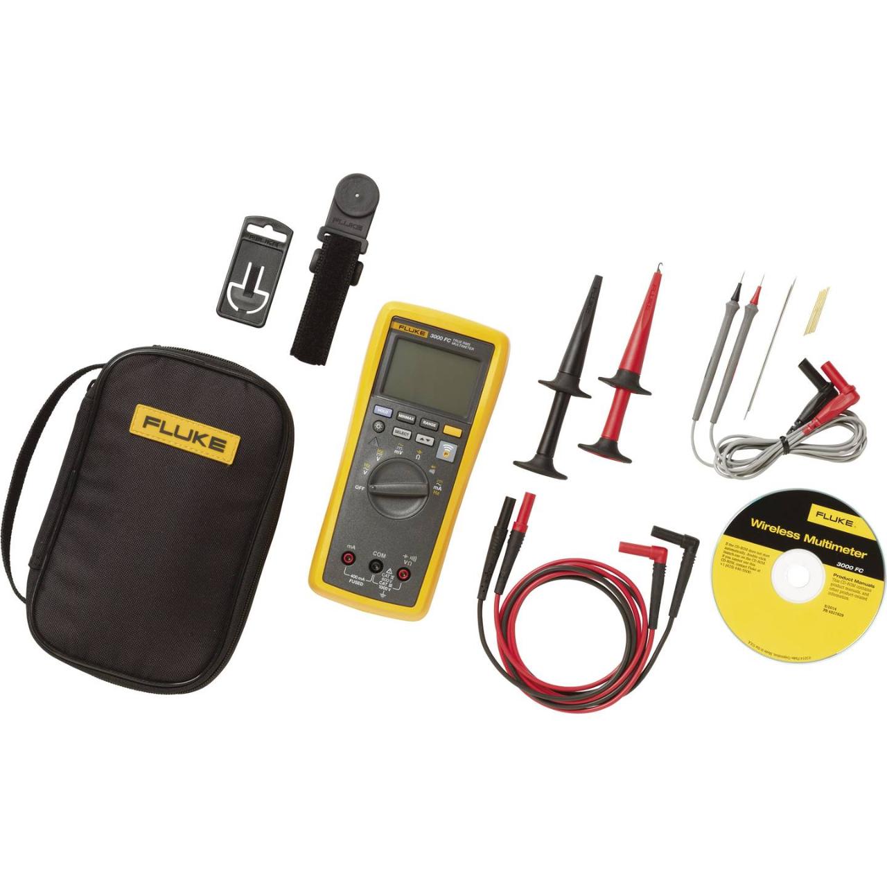 Electronic multimeter and deluxe accessory kit