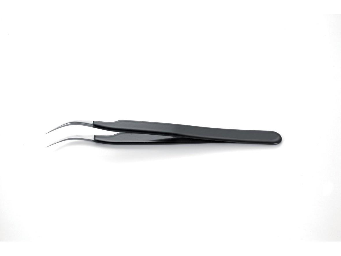 Tweezers ESD Epoxy coated 120mm fine bent tip