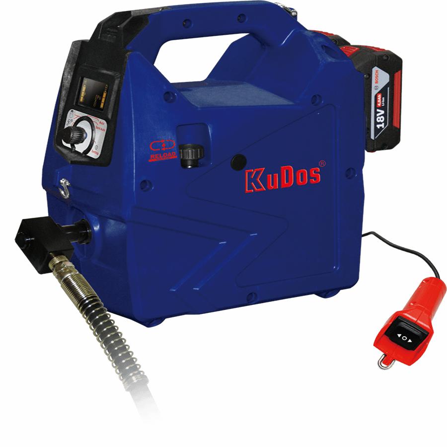 Hydraulic pump battery 18V 4Ah 700bar w / 1m hose, charger battery and shoulder strap