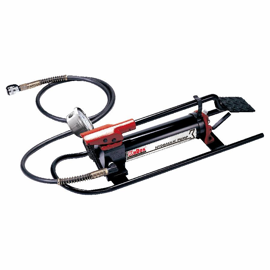 Hydraulic foot pump max 700bar w / manometer, 2m hose