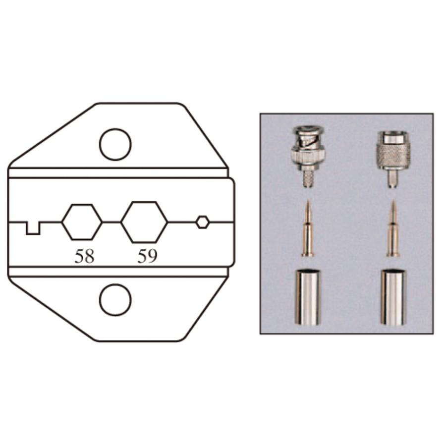 Press pliers t / Coax connectors RG58, 59, 62 AU BNC & TNC