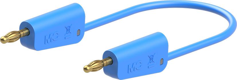 Silicone test lead 1mm² 50cm BLUE LK-4A-S10 19A 30V AC/60V DC Gold-plated plug